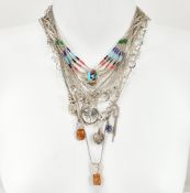 COLLECTION OF VINTAGE & LATER 925 SILVER NECKLACES & CHAIN PENDANTS