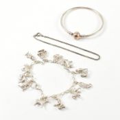 THREE 925 SILVER BRACELETS