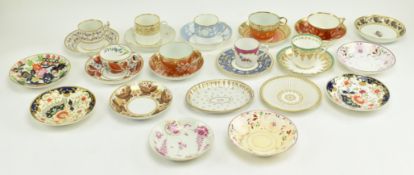 COLLECTION OF 19TH CENTURY PORCELAIN TEACUPS & SAUCERS
