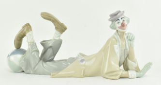 LLADRO SPAIN - PORCELAIN RECLINING CLOWN FIGURINE