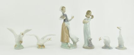 COLLECTION OF LLADRO FINE BONE CHINA FIGURINES INCL. GEESE
