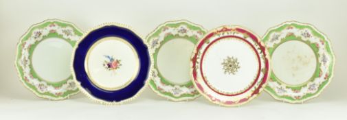 FIVE REGENCY EARLY 19TH CENTURY GILT CABINET PLATES