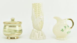 COLLECTION OF TWO BELLEEK PIECES AND ONE OTHER