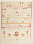 LATE VICTORIAN 1892 NEEDLEPOINT SAMPLER BY ELSIE MARIAN HOBBS