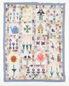 VINTAGE c1940s-50s COTTON PATCHWORK EIDERDOWN QUILT