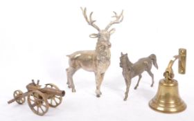 COLLECTION OF FOUR MID 20TH CENTURY BRASS / PLATED ITEMS