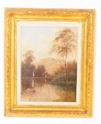 19TH CENTURY VICTORIAN GILT FRAMED OIL PAINTING BY F.LYNNE