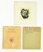 CHARLES SIMPSON R. I. SIGNED BOOK, INK SKETCH & ONE OTHER