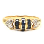18CT GOLD SAPPHIRE & DIAMOND RING