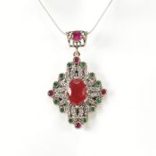 925 SILVER & GEM SET PENDANT NECKLACE