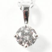 HALLMARKED 9CT WHITE GOLD & DIAMOND PENDANT NECKLACE