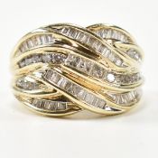 HALLMARKED 9CT GOLD & DIAMOND KNOT COCKTAIL RING