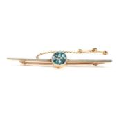 15CT GOLD & ZIRCON BROOCH PIN