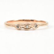 HALLMARKED 14CT ROSE GOLD & WHITE STONE RING