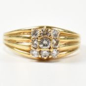 HALLMARKED 18CT GOLD & DIAMOND SIGNET RING