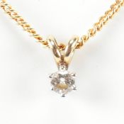 HALLMARKED 9CT GOLD & DIAMOND PENDANT NECKLACE