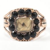 GEORGIAN GOLD & PASTE HAIR LOCKET RING