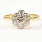 HALLMARKED 18CT GOLD & DIAMOND CLUSTER RING
