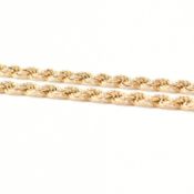 HALLMARKED 9CT GOLD ROPE CHAIN NECKLACE