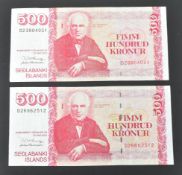 COLLECTION OF UNCIRCULATED BANK NOTES - EUROPEAN