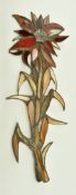 JOHN LEATHWOOD - STAINED LEADED GLASS FLOWER PANEL