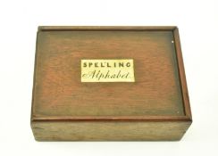 EARLY 19TH CENTURY BONE SPELLING ALPHABET IN CASE