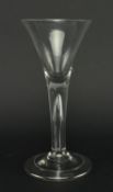 GEORGE II C.1750 HAND BLOWN BUBBLE STEM WINE GLASS
