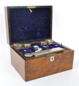 VICTORIAN 19TH CENTURY WALNUT VANITY TRAVEL CASE