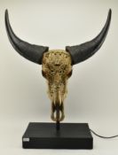 BALINESE INDONESIAN CARVED ASIAN WATER BUFFALO SKULL LAMP