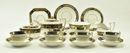 CIRCA 1820 SPODE PART TEA SERVICE IN COBALT AND GILT