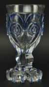 19TH CENTURY BIEDERMEIER STYLE BOHEMIAN FLASH GLASS GOBLET