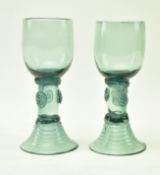PAIR OF LATE 18TH CENTURY ROEMER DRINKING GLASSES