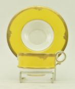 EARLY 20TH CENTURY ROYAL WORCESTER YELLOW TEACUP & SAUCER