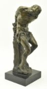 AFTER AUGUSTE RUBIN (1841-1909) - LOST WAX BRONZE STATUE OF MAN