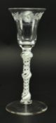 GEORGE II 18TH CENTURY ENGLISH LEAD OPAQUE TWIST WINE GLASS