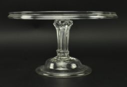 GEORGE III 18TH CENTURY GLASS TAZZA WITH SILESIAN STEM