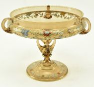 BELIEVED VENETIAN COLOURED GLASS & ENAMEL TAZZA CENTREPIECE