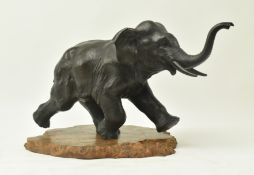 JAPANESE MEJI PERIOD BRONZE SCULPTURE OF ELEPHANT