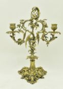 FRENCH 19TH CENTURY BRASS TWIN ARM DESK CANDELABRA