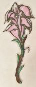 JOHN LEATHWOOD - LARGE STAINED LEADED GLASS FLOWER PANEL