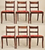 SIX REGENCY GEORGE IV 19TH CENTURY MAHOGANY SABRE LEG CHAIRS