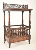 VICTORIAN WALNUT CANTERBURY MAGAZINE RACK ETAGERE