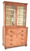 GEORGE III FLAME MAHOGANY SECRETAIRE BOOKCASE