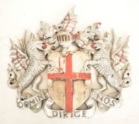 EARLY 20TH CENTURY C. 1900 CITY OF LONDON WOODEN CREST