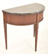 19TH CENTURY DUTCH MARQUETRY INLAID DEMI LUNE INLAID TABLE