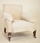 HOWARD & SONS STYLE VICTORIAN UPHOLSTERED ARMCHAIR