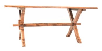 JACOBEAN REVIVAL OAK REFECTORY FARMHOUSE DINING TABLE