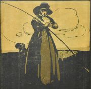 SIR WILLIAM NICHOLSON - 'FISHING' - LATE 19TH CENTURY PRINT