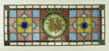 VICTORIAN COLOURED STAINED GLASS WINDOW FEATURE PANEL