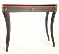 19TH CENTURY MAHOGANY & EBONISED WOOD CARD TABLE